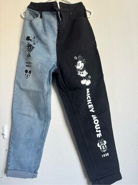 Disney Mickey Mouse Two-Tone Jeans - Black & Light Blue